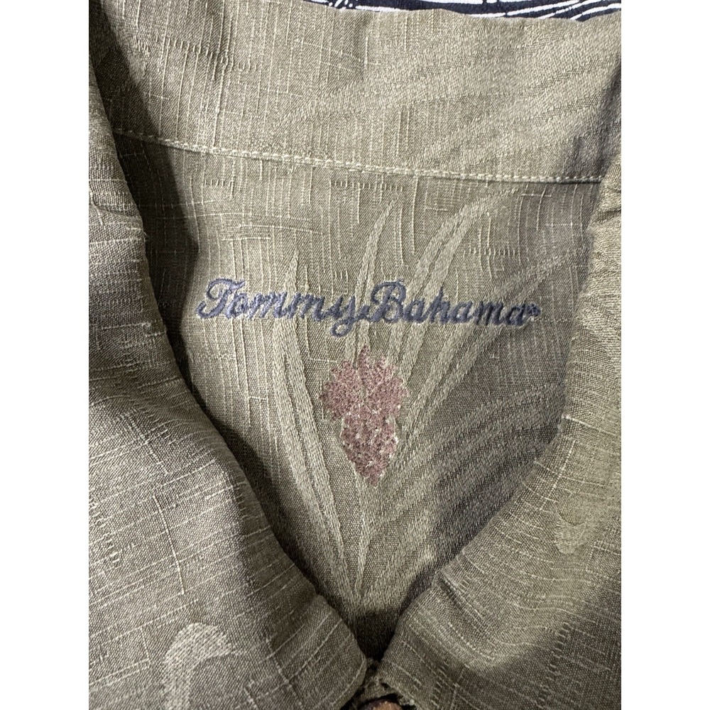 Mens Tommy Bahama Short Sleeve Button Up 100% Silk Shirt Size XL Birds Water - Picture 3 of 9